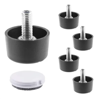 Produktbild von WAGNER Verstellfuß LOUNGE 4tlg. Set - Ø 30 x 20 mm, Kunststoff, QuickClick® Filzgleiter Ø 25 mm, Schraube M8x25 mm - 15417999