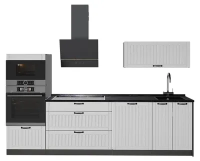 Productafbeelding van Complete keukeneenheid Vicco Fame-Line Wit Landhuis/Antraciet 280 cm zonder werkblad, Model 64678