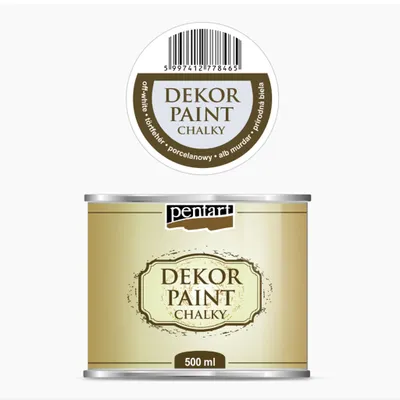 Produktbild von PENTART Dekorfarbe Chalky, 500 ml, Cremeweiß