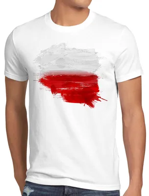 Produktbild von BaumwolleCloud Flagge Polen Herren T-Shirt Fußball Sport Polska WM EM Fahne