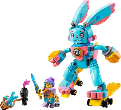 Image de LEGO 71453 DREAMZzz Izzie et son lapin Bunchu Set, Jouet de lapin constructible avec patins à roulettes, 2 types pour jouer avec imagination, basé sur la série TV, pour enfants, filles, garçons à partir de 7 ans
