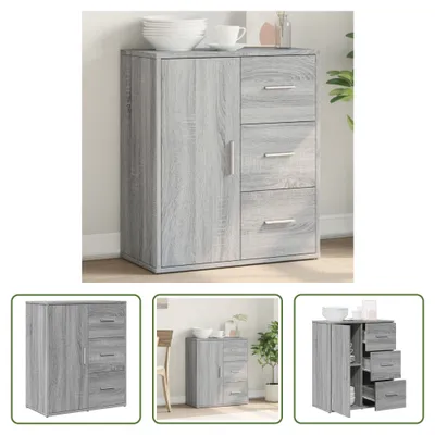 Produktbild von The Living Store Sideboard Grau Sonoma-Eiche 60x31x70 cm Holzwerkstoff