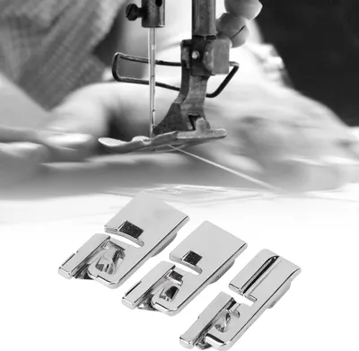 Image de 3Pcs Sewing Machine Rolled Hem Foot Household Crimping Process Sewing Accessories