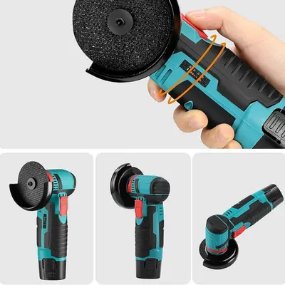 Immagine prodotto di Mini smerigliatrice angolare - Smerigliatrice angolare a batteria - 100 W, ricaricabile, batteria agli ioni di litio, taglio e levigatura, compatta