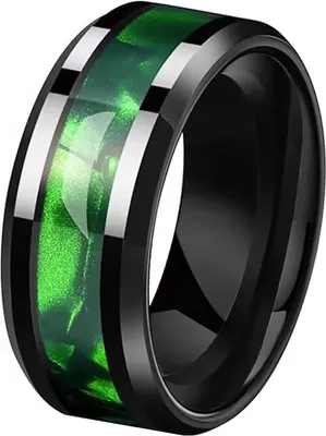Image de Bague DA-32473 pour hommes - Noir et Vert KP32473
