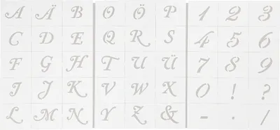 Produktbild von Creativ Company Schablonen Bastelset Buchstaben und Zahlen transparent