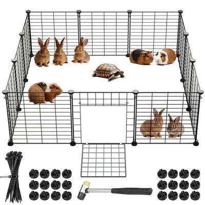 Immagine prodotto di Gabbia per piccoli animali domestici, marca BAKAJI, con porta, personalizzabile, in metallo, modulare