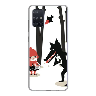 Produktbild von MuchoWow® Handyhülle Schutzhülle Hülle für Samsung Galaxy A51 Rotkäppchen - Wolf - Wald Silikon Softcase Handy Hülle - Schutzabdeckung