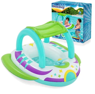 Produktbild von Bestway® Kinder-Schlauchboot Space Splash™ mit Sonnenschutzdach 107 x 112 cm