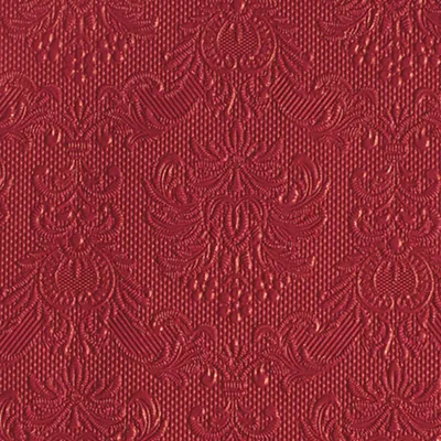 Produktbild von Servietten Papier 25x25cm 3-lagig Elegance geprägt 15 Stück Dunkelrot