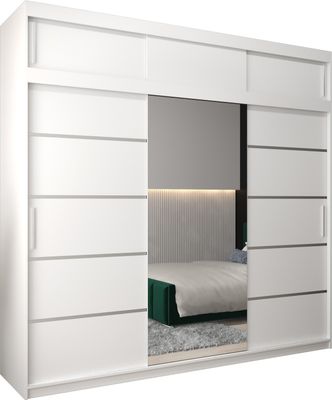 Kleiderschrank, Schiebetürenschrank Schlafzimmer, Schrank VERONA 2 250 mit Aufsatz, Höhe 240 cm