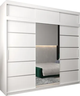 Produktbild von Kleiderschrank, Schiebetürenschrank Schlafzimmer, Schrank VERONA 2 250 mit Aufsatz, Höhe 240 cm