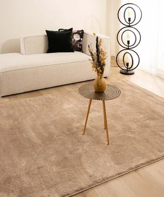 Produktbild von Unyqoos® Velours-Teppich Flair – beige, 240×340 cm, Polypropylen Soft‑Touch, 2600 g/m², 20 mm Florhöhe