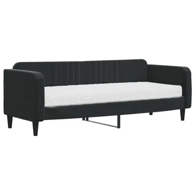 Zdjęcie produktu dla VidaXL 3197036, sofa rozkładana, Czarny, Pianka, Metal, Poliester, Drewno, 2230 mm, 900 mm