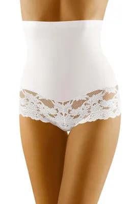 Produktbild von Wolbar damen hipster slip spitze miederslip hohe taille figurformende wb183 , weiß, s