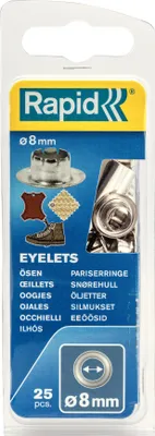Zdjęcie produktu dla Rapid 5000411, Oczko, Stal nierdzewna, Srebrny, Srebrny, 8 mm, 35 mm