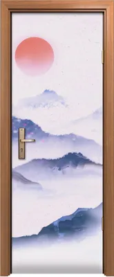 Produktbild von Türposter 70x200 cm Türaufkleber Türtapete Türfolie Klebefolie Kunst Tusche Landschafts Malerei