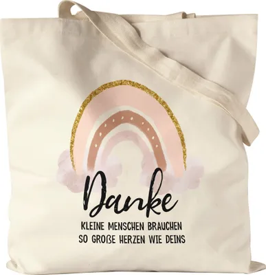 Produktbild von Danke Kleine Menschen Brauchen So Große Herzen Wie Deins Jutebeutel Erzieherin Kindergarten Tagesmutter