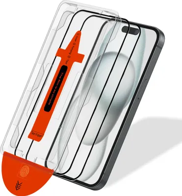 Zdjęcie produktu dla 2-pak iPhone 15 Szkło ochronne na ekran - Szkło hartowane | [Automatyczna instalacja] - Bez bąbelków