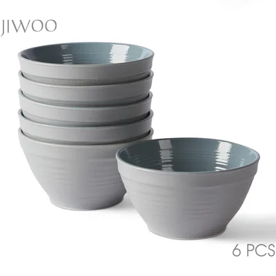 Produktbild von Schale set 6er Ø11,8cm Keramik Frühstücksschale Müslischale Servierschale Schalen Bowl für 6 Personen Mikrowellen- und Spülmaschinengest