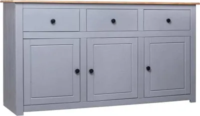 Obrázok produktu pre Komoda sivá 135x40x80 cm masívne borovicové drevo Panama