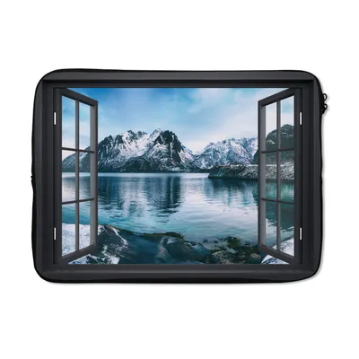 Produktbild von MuchoWow® Laptop Hülle 14 ZollAussicht - Berg - Wasser Laptoptasche - Laptoptasche - Stoßsicher - Schutzhaube