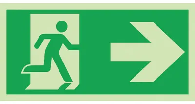Produktbild von Fluchtwegschild Notausgang Symbol rechts 300 x 150 mm