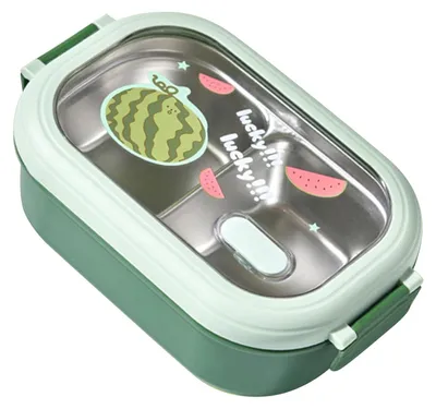 Produktbild von Lunchbox, robuste Edelstahl-Lunchbox, sicher und tragbar fürs Büro (grün)