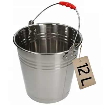 Produktbild von MIKONI Edelstahleimer | 12 LITER | Milcheimer Lebensmitteleimer Kücheneimer Futtereimer Metalleimer Garteneimer Baueimer Kücheneimer Futtereimer
