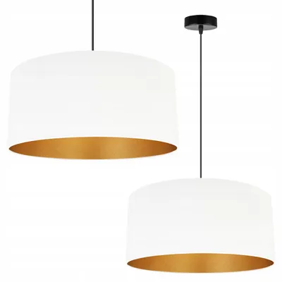 Image de Suspension Lustre Velours doré Abat-jour