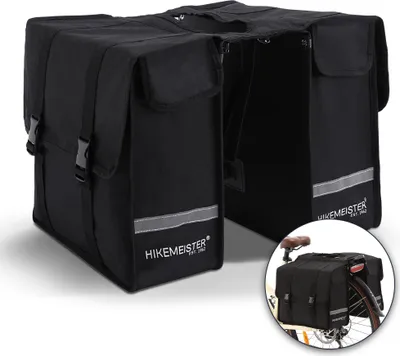 Produktbild von HikeMeister® Doppelte Fahrradtasche für Gepäckträger - Doppeltasche - Gepäckträgertasche wasserdicht - Hinterradtasche– Wasserabweisend – LONDON