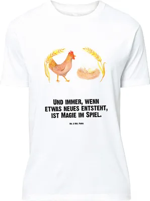 Produktbild von Mr. & Mrs. Panda Größe XL T-Shirt Huhn Stolz - Weiß - Geschenk, Hof, Schwangerschaft, Landwirtin, Spruch, mit, Shirt, Eier, Bauernhof, Tshirt, Hahn
