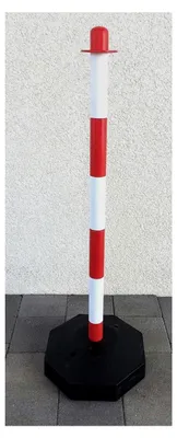 Produktbild von Absperrstangen, Rot/Weiß Pfosten