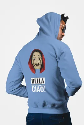 Produktbild von D&B Uni Hoodie ZIPMO00002 Money Heist Hellblau-Größe L