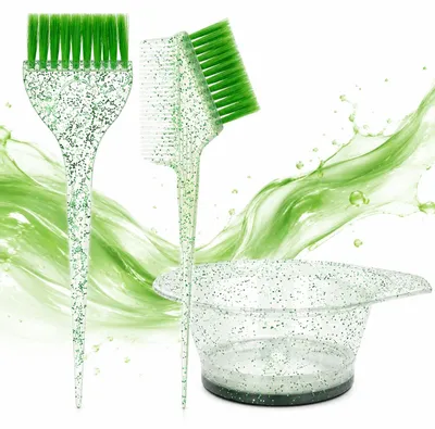Produktbild von Haarfärbeschale mit 2 Färbepinseln TRIO-B - Farbmischschale für Haarfärbemittel