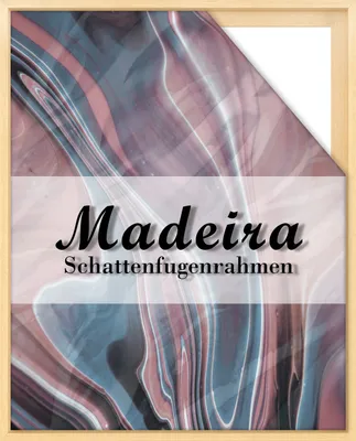A framed picture with a marbled design and text overlay.