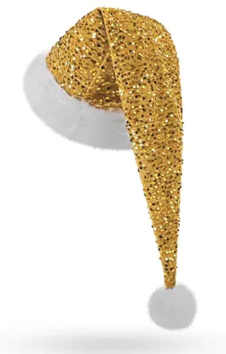 Produktbild von Weihnachtsmütze Nikolausmütze mit Glitzer und Plüschrand