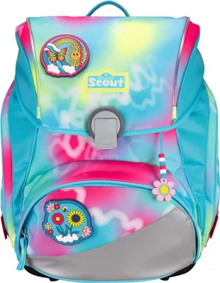 Produktbild von SCOUT Alpha Schulranzen Set 4 tlg.Safety Light Happy Rainbow