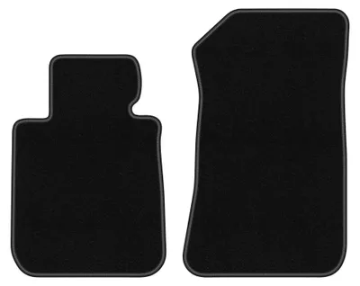 Produktbild von Velours-Fußmatten Vorne für BMW 1 E88 2004-2011 (Cabrio) – 2-tlg, Schwarz, passgenau – Wielganizator BASIC