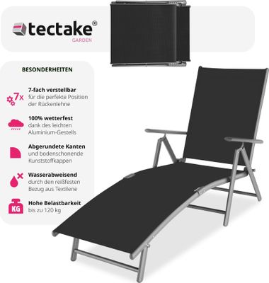 Gartenliege Marisol klappbar 182 x 62 x 59 cm