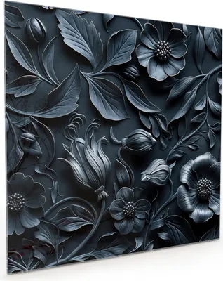 Produktbild von Küchenrückwand Spritzschutz Glas mit Motiv Florales Muster 40 x 40 cm