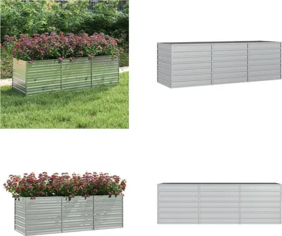 Produktbild von vidaXL Garten Hochbeet 240x80x77 cm Verzinkter Stahl Silbern - Garten-Hochbeet - Garten-Hochbeete - Hochbeet - Hochbeete