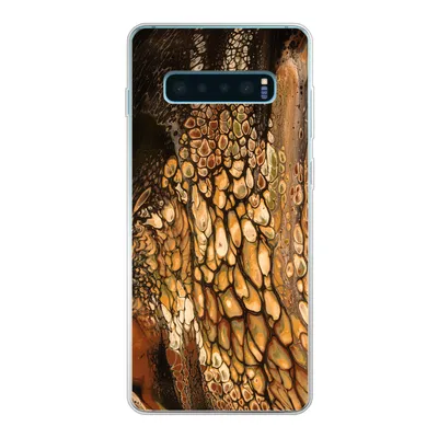 Produktbild von MuchoWow® Handyhülle Schutzhülle Hülle für Samsung Galaxy S10 Lite Farbe - Braun - Farbe gießen Silikon Softcase Handy Hülle - Schutz
