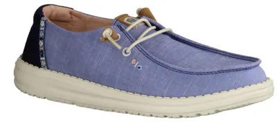 Produktbild von Hey Dude Damen Slipper Wendy Chambray Boho 33413-37, 33413-38, 33413-39, 33413-40, 33413-41, 33413-42 HEY-40729 blau 37