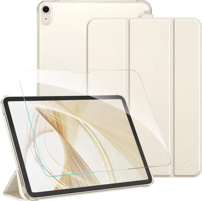Produktbild von Fintie Hülle für iPad Air 11 Zoll M4/M3/M2 (2026/2025/2024) mit Schutzfolie - ultradünne transparenter weiche Rückseite Schutzhülle Case mit 9H Härte Kratzfeste Displayschutzfolie, Starlight