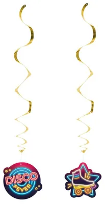 Produktbild von 2 Disco Fever Spiralhänger Gold 85 cm - Einheitsgröße