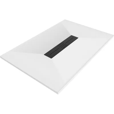 Produktbild von Mexen Toro rechteckige Duschwanne SMC 120 x 70 cm, weiß, schwarze Abdeckung - 43107012-B