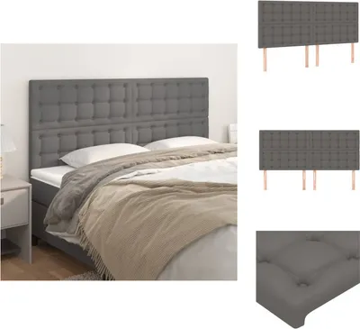 Immagine prodotto di vidaXL Testiere 4 pz. Grigio 80x5x78/88 cm in Pelle finta - Testate e piedi