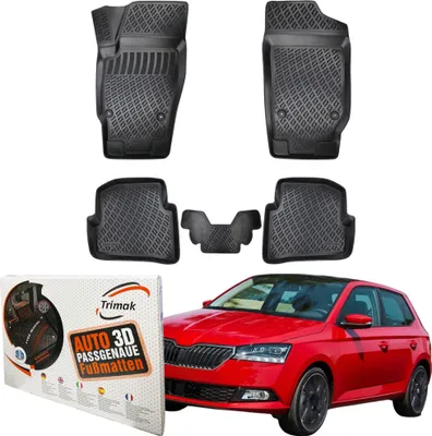 Produktbild von Trimak Autofußmatten kompatibel mit SKODA  FABIA III 2014-2021 Auto Allwetter Gummimatten