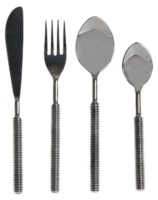 Besteckset 16-teilig, silberfarben, Edelstahl, 4,5 x 2 x 21,5 cm